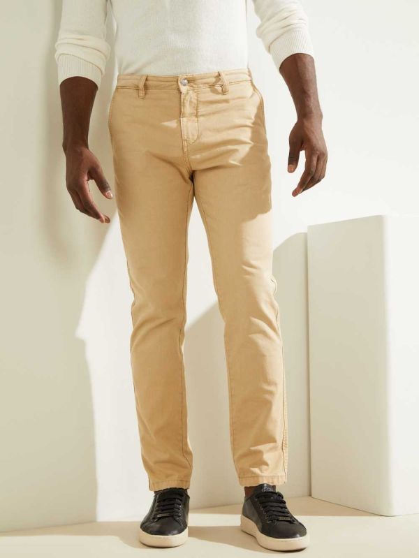 Beige Men's Guess Max Pants Australia Sale | 392NROAGM