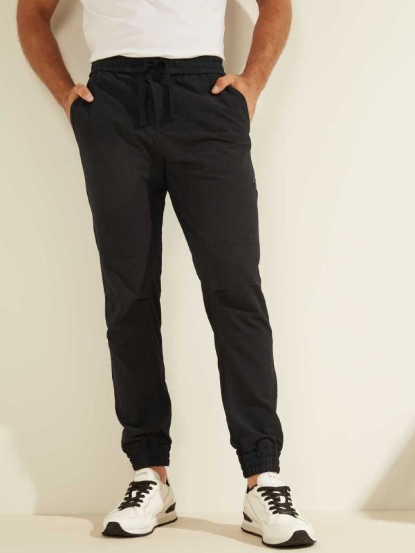 Black Men's Guess Explorer Stretch Joggers Australia Sale | 749VUXLGY