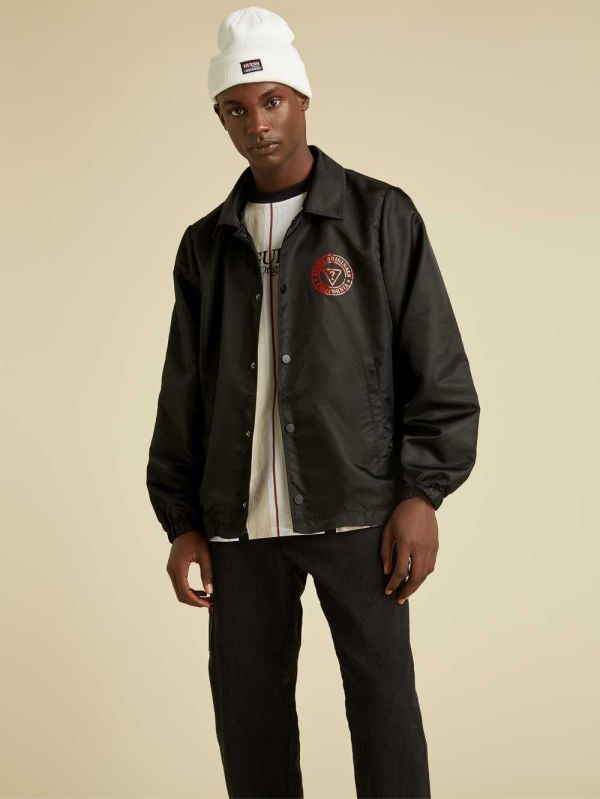 Black Men's Guess Originals Coach Jackets Australia Sale | 293XAGZTY