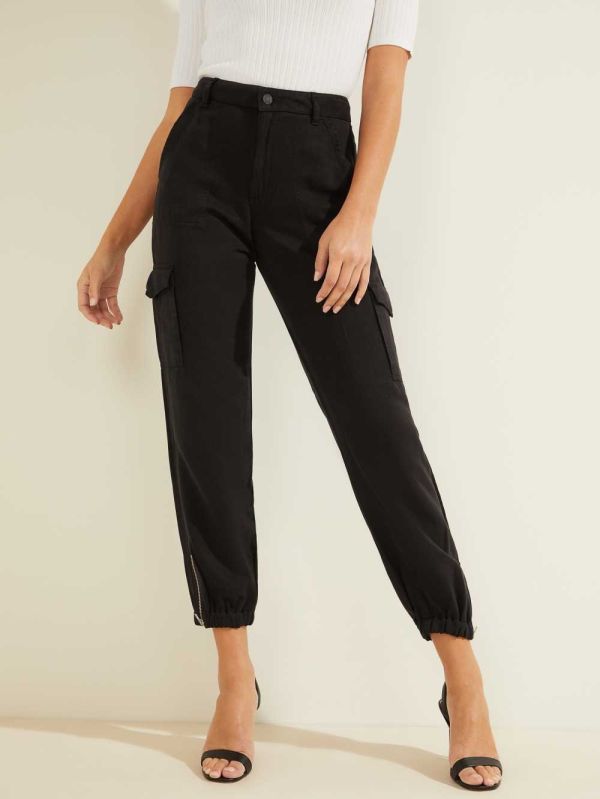 Black Multicolor Women's Guess Eco Bowie Cargo Chino Pants Australia Sale | 709DLJVGM