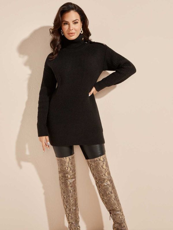 Black Women's Guess Doris Sweater Top Sweaters Australia Sale | 569TGSQYR