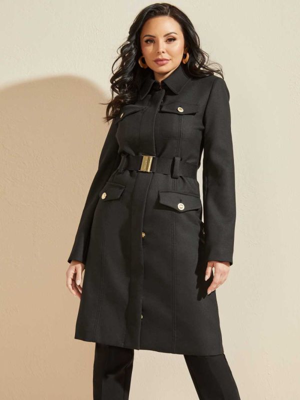 Black Women's Guess Karly Coats Australia Sale | 805GFNMVS
