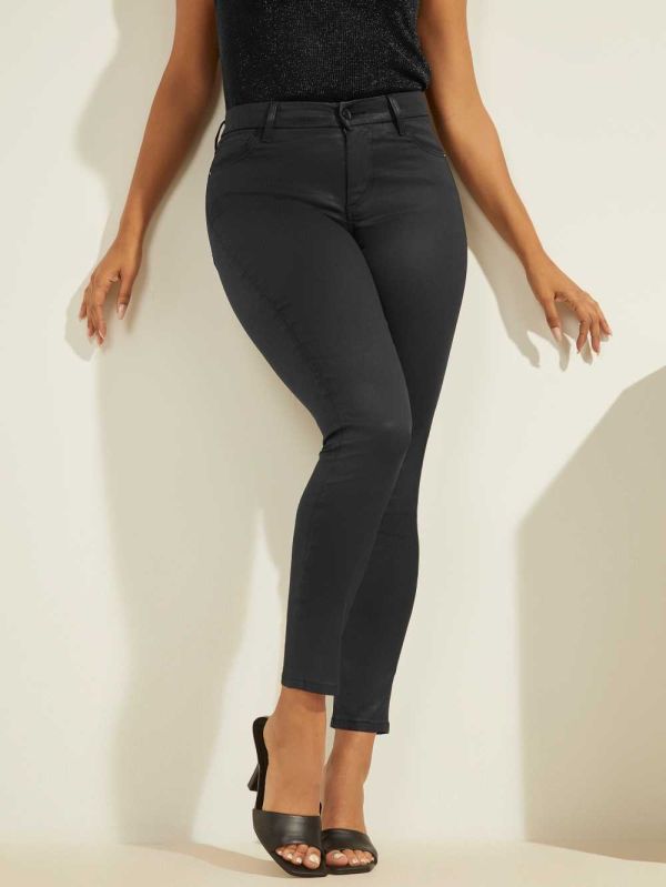 Black Women's Guess Lushed Skinny Coats Australia Sale | 256JTUXBM