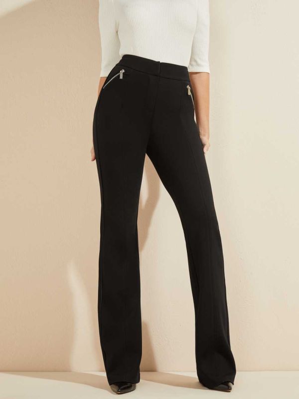 Black Women's Guess Ponte Pants Australia Sale | 963YHAULV