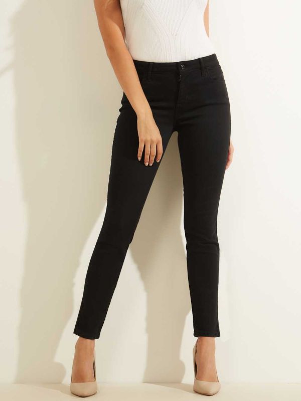 Black Women's Guess Sexy Curve Mid-Rise Skinny Jeans Australia Sale | 809UXHMNL