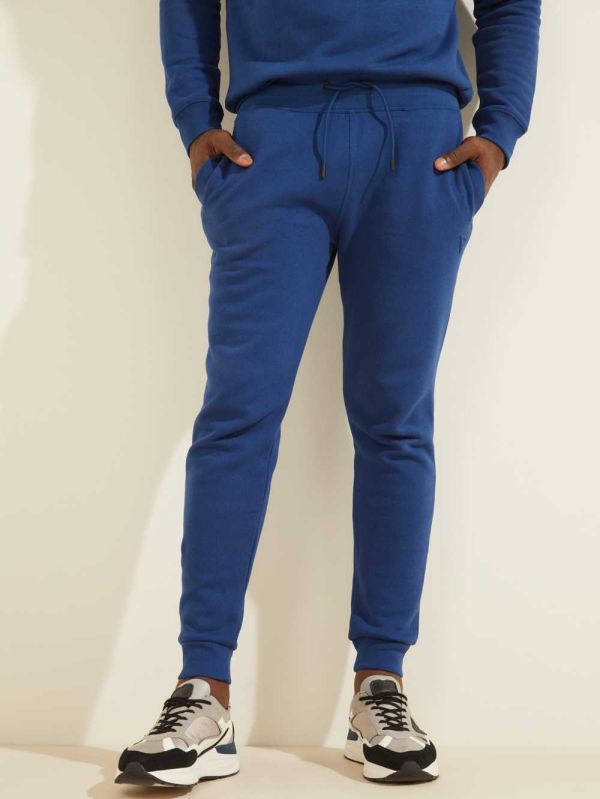 Blue Men's Guess Eco Aldwin Logo Pants Australia Sale | 406HJBVKE