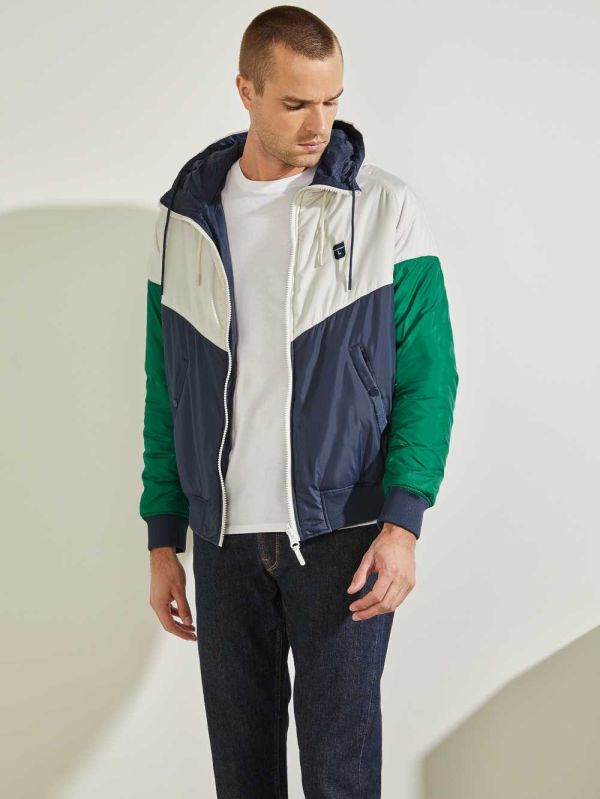 Blue Turquoise Men's Guess Eco Ridley Reversible Puffer Jackets Australia Sale | 109BOWHPG