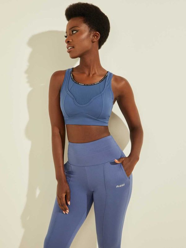 Blue Women's Guess Dalia Active Bras Australia Sale | 387WHDZEU
