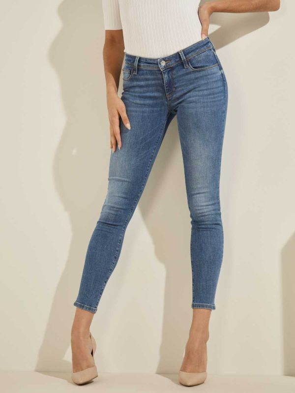 Blue Women's Guess Eco Power Skinny Jeans Australia Sale | 074KHCGLT