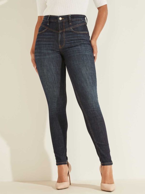 Blue Women's Guess Eco Super High-Rise Skinny Jeans Australia Sale | 920RGCPFH