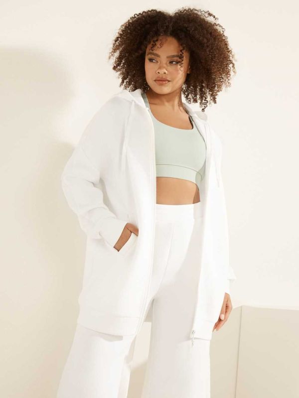Cream Women's Guess Eco Allie Longline Hoodie Australia Sale | 579BMSHRP