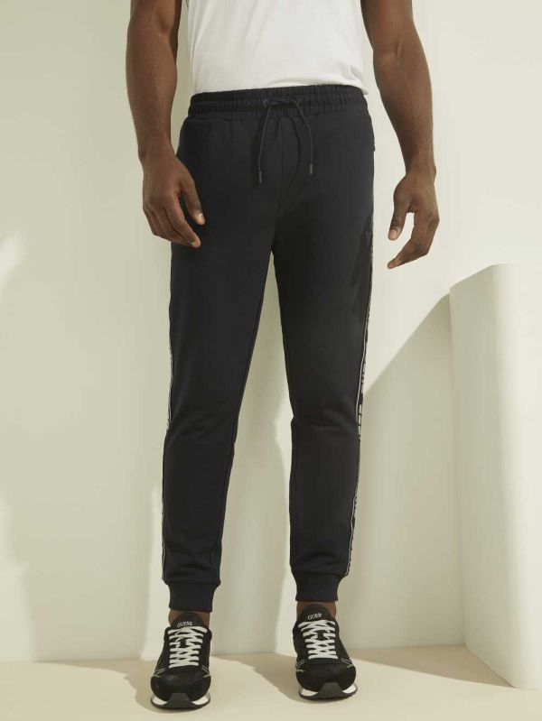 Dark Blue Men's Guess Arlo Logo Joggers Australia Sale | 278ECMHBO