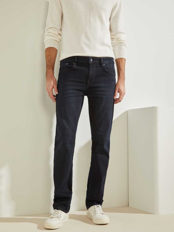 Dark Blue Men's Guess Slim Straight Jeans Australia Sale | 134QVBIHZ