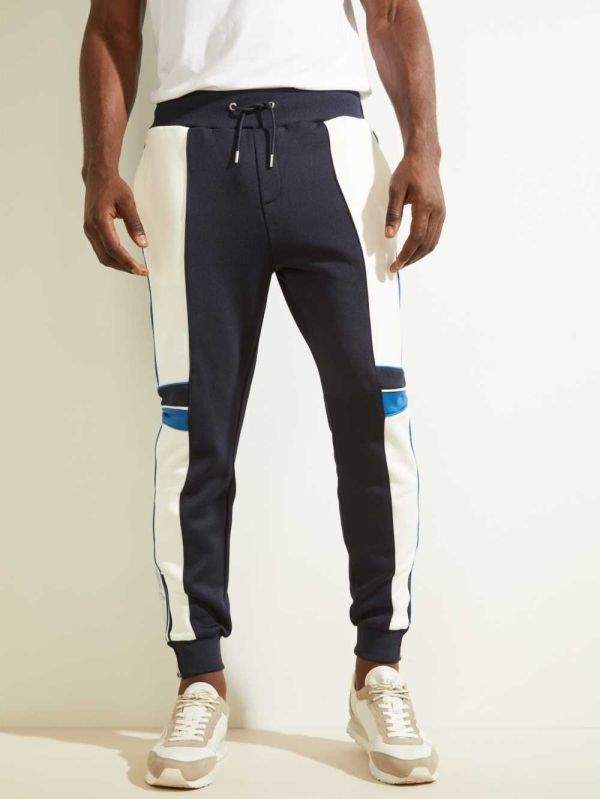 Dark Blue Men's Guess Todd Logo Zip Joggers Australia Sale | 452ALXRUH