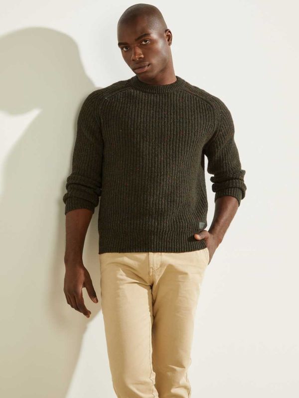 Green Men's Guess Lester Hunter Jumper Sweaters Australia Sale | 620GBKITC