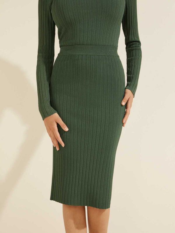 Green Women's Guess Agnes Skirts Australia Sale | 497IKTXRW