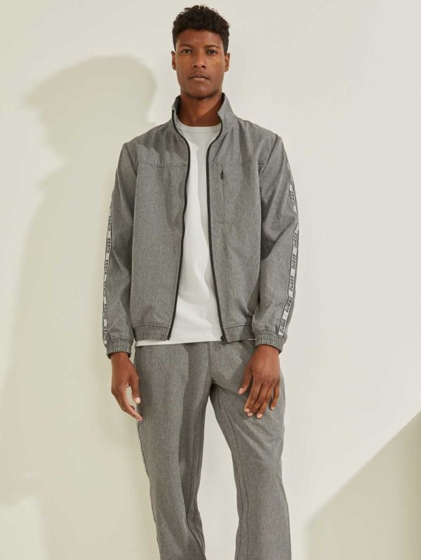 Grey Men's Guess Eco Nivek Zip-Up Jackets Australia Sale | 807FNHTMC