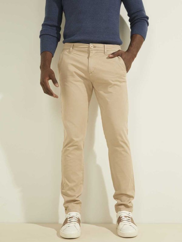 Grey Men's Guess Myron Twill Skinny Pants Australia Sale | 697REBYGJ