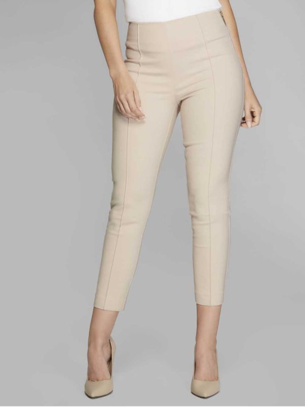 Khaki Women's Guess Cropped Candi Pants Australia Sale | 475OFEWDT