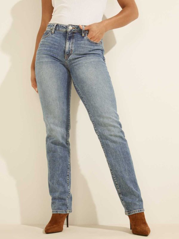 Light Blue White Women's Guess 1981 Straight-Leg Jeans Australia Sale | 407ITHLRE