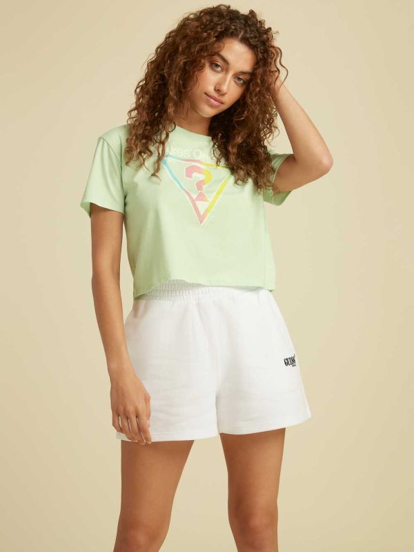 Light Blue Women's Guess Originals Cropped Vintage T-shirt Australia Sale | 403YABVTM