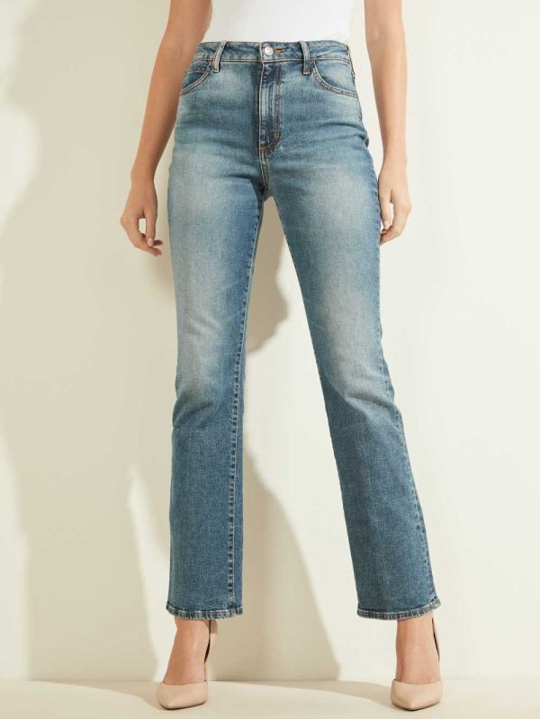 Light Blue Women's Guess Sky-High Bootcut Jeans Australia Sale | 768VKCGZF