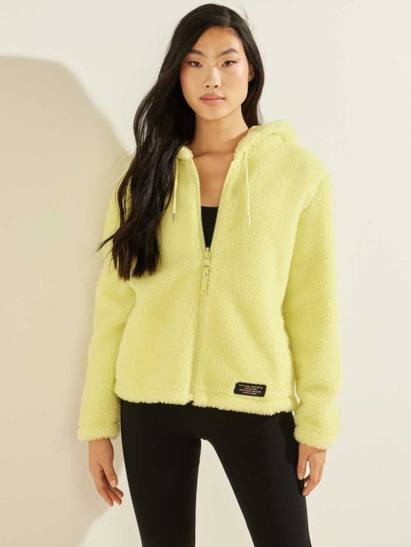 Light Green Women's Guess Eleanor Sherpa Jackets Australia Sale | 016SXTNYZ