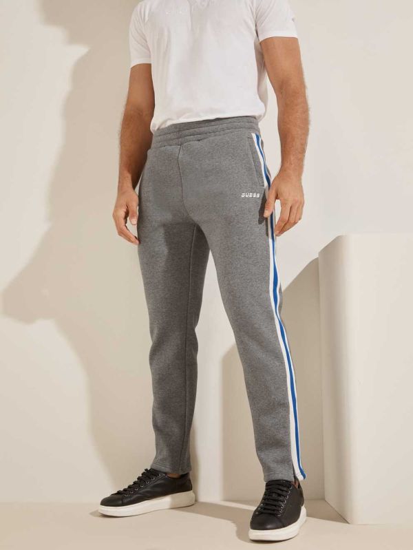 Light Grey Men's Guess Side Stripe Pants Australia Sale | 187ELKQOG
