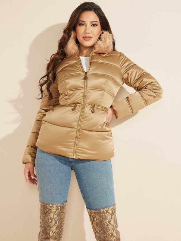 Light Multicolor Women's Guess Allie Puffer Jackets Australia Sale | 108LPIBAM