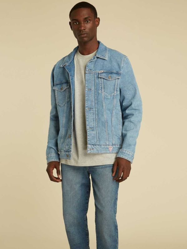 Light Wash Men's Guess Originals Kit Denim Jackets Australia Sale | 051XYGFOW