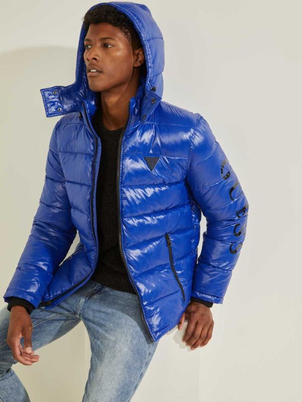 Multicolor Men's Guess Anthony Logo Puffer Jackets Australia Sale | 507YLUCND