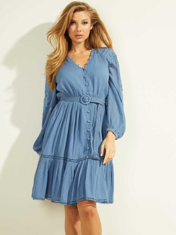 Multicolor Women's Guess Aritaed Gauze Dresses Australia Sale | 405OBUWZI