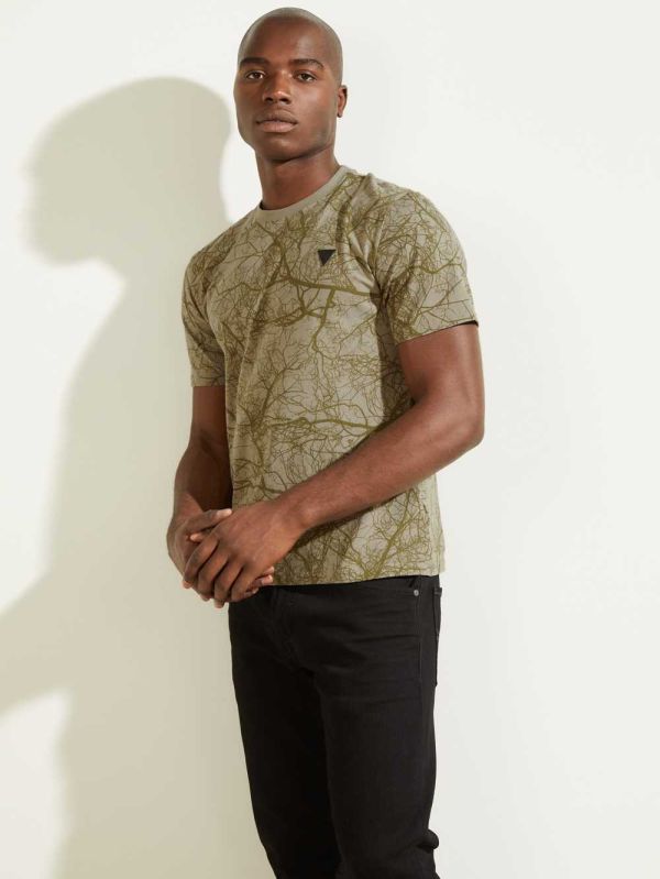 Olive Men's Guess Jesse T-shirt Australia Sale | 638UXEDIY
