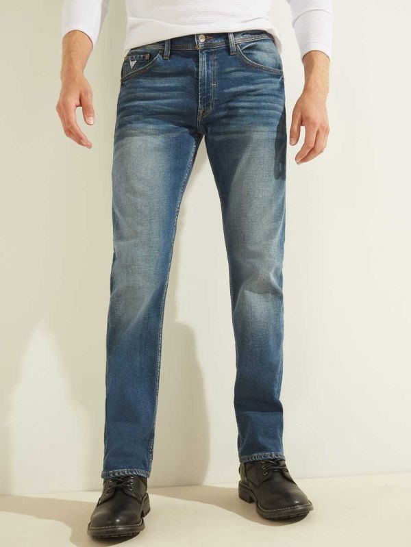 Wash Men's Guess Regular Straight Jeans Australia Sale | 567UPYWHC
