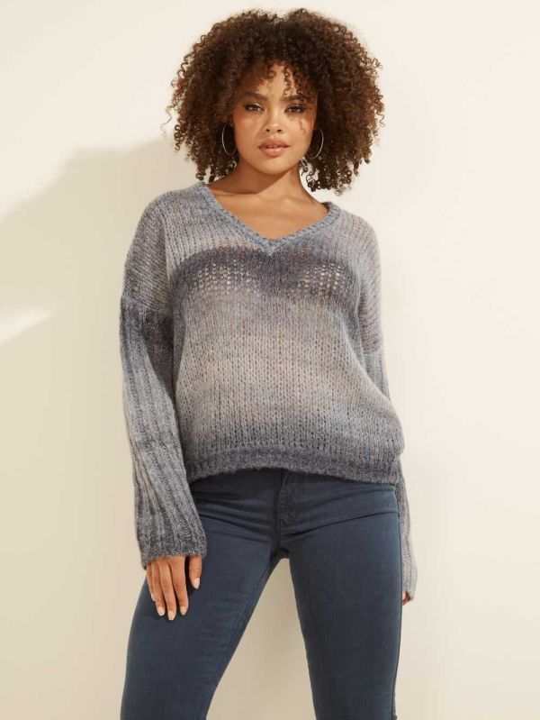 Wash Navy Multicolor Women's Guess Ariane Sweaters Australia Sale | 317ASMFCU