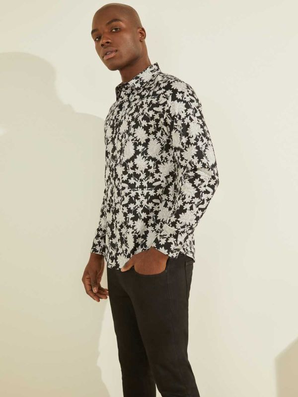 White Men's Guess Luxe Dahlia Shirts Australia Sale | 062WNMEKV