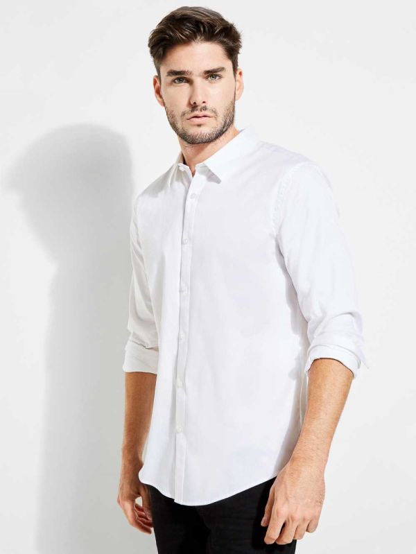 White Men's Guess Luxe Stretch Shirts Australia Sale | 976IZHWCD