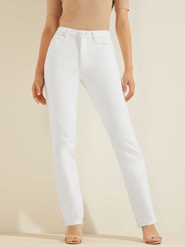 White Multicolor Women's Guess 1981 Straight Jeans Australia Sale | 210VUIDJC