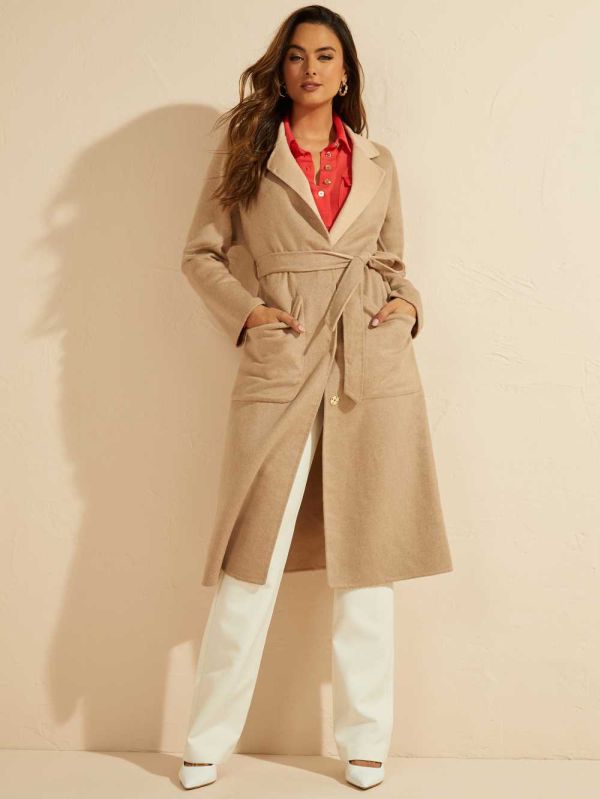 White Women's Guess Damon Coats Australia Sale | 369JZYIVS