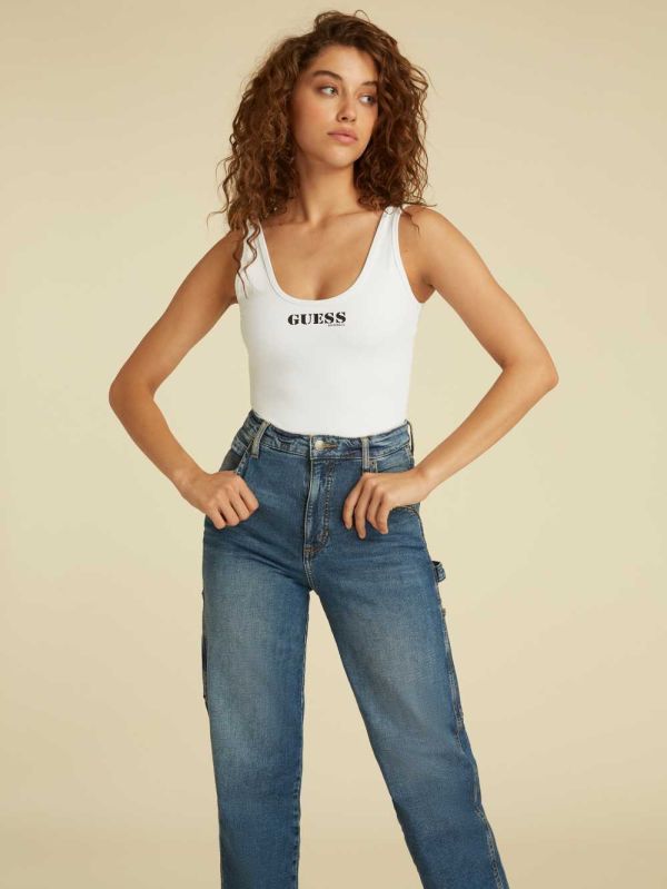 White Women's Guess Originals Kit Bodysuit Australia Sale | 136UHAYER