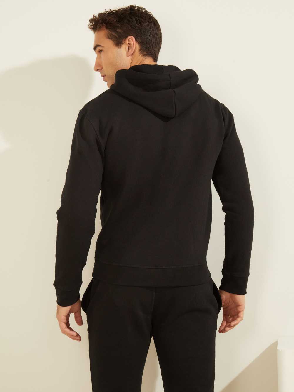 Black Men's Guess Eco Aldwin Hoodie Australia Sale | 304UEYHDT