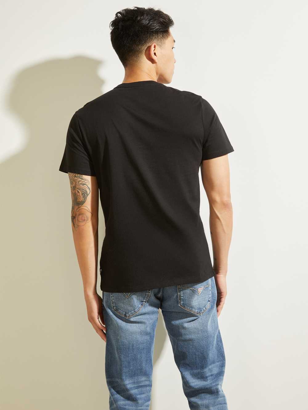 Black Men's Guess Eco LA Scenic T-shirt Australia Sale | 758QDCKTS