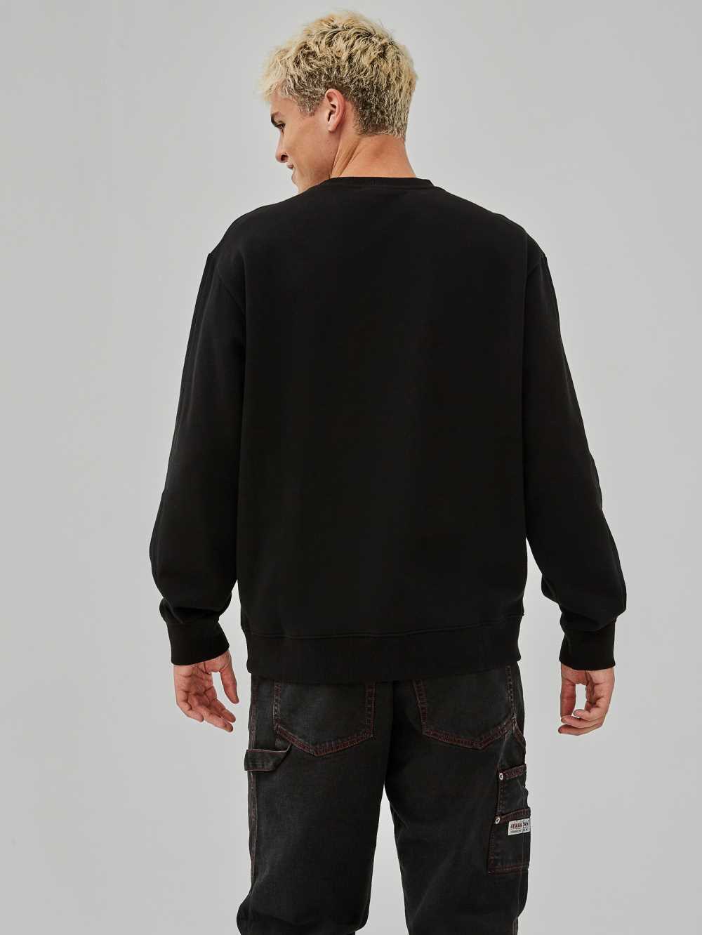 Black Men's Guess Originals Bear Crewneck Sweatshirt Australia Sale | 978DEKZVY