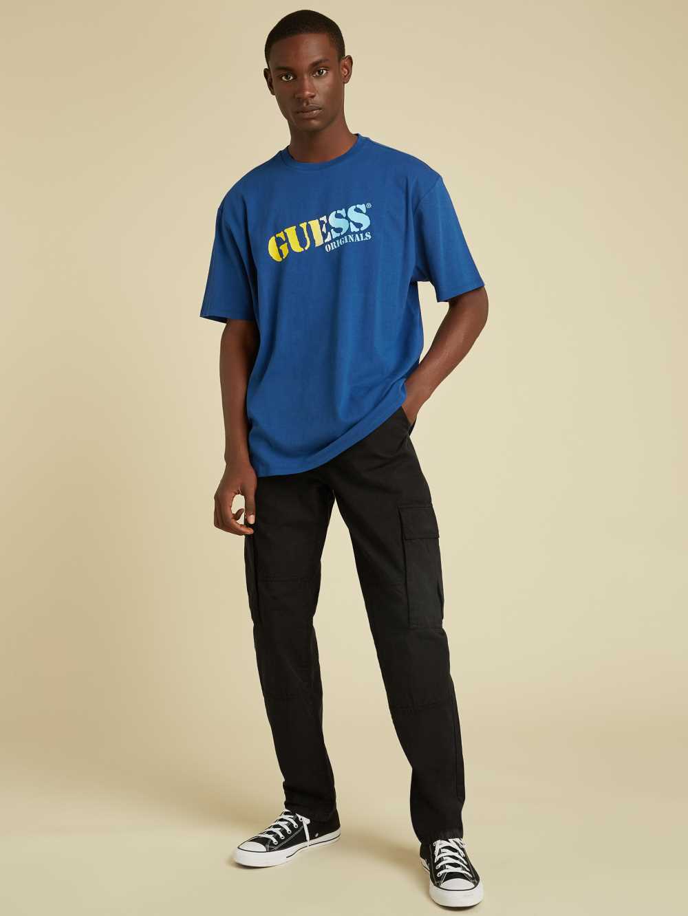 Black Men's Guess Originals Kit Cargo Pants Australia Sale | 940NVXPBY