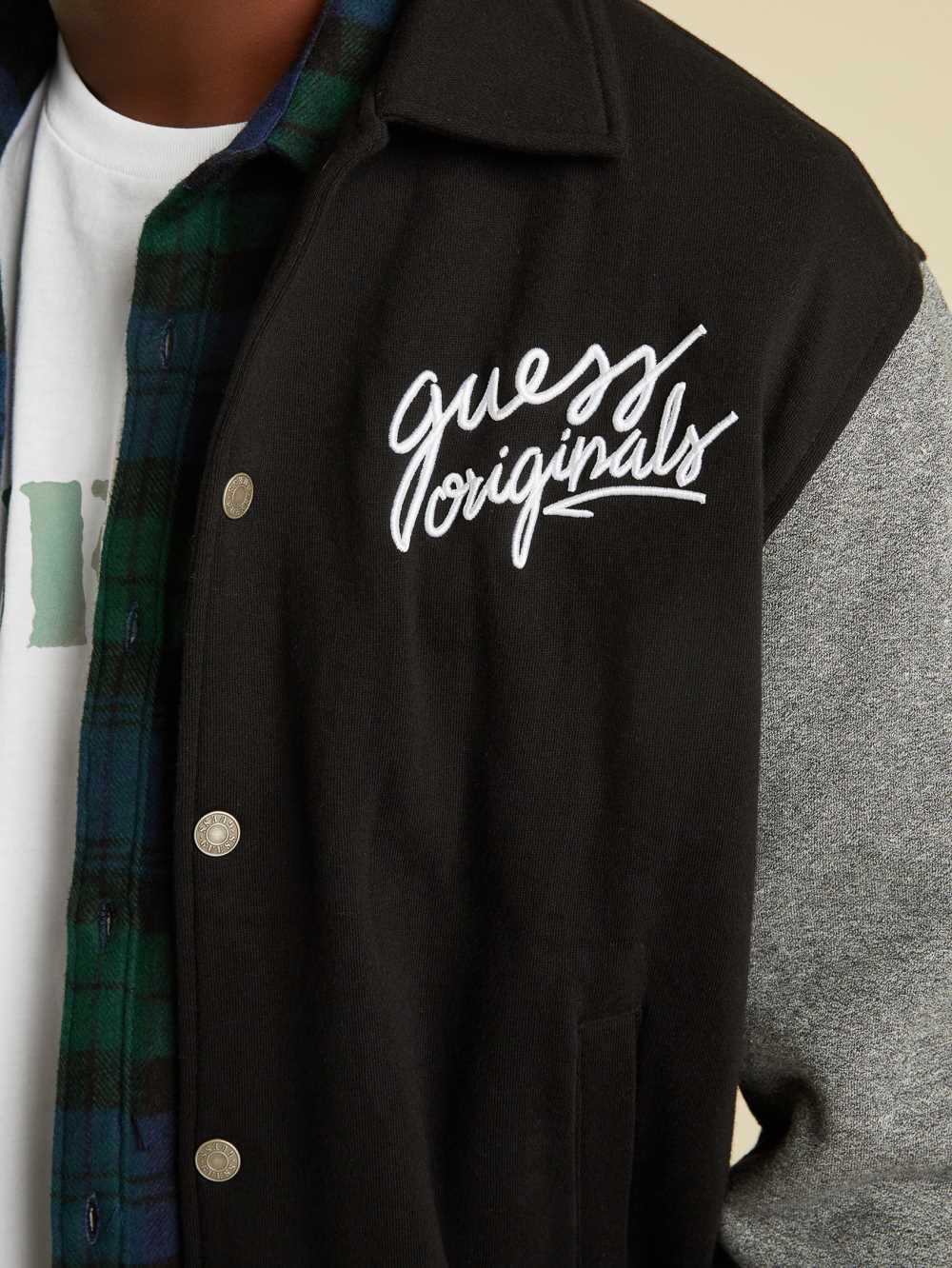 Black Multicolor Men's Guess Originals Varsity Inspired Jackets Australia Sale | 406HSBFMV
