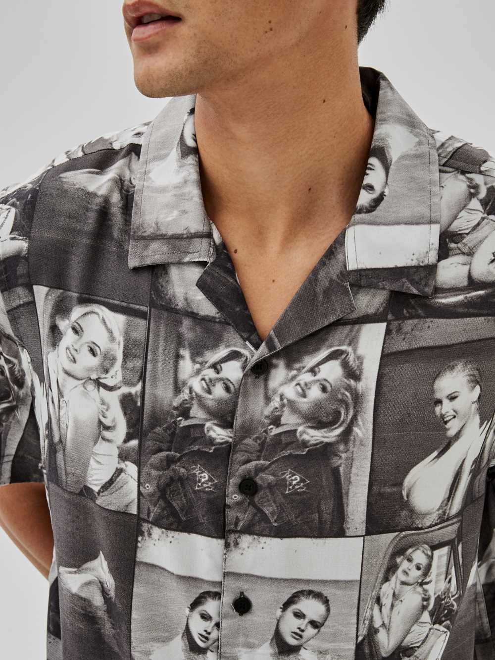 Black Multicolor Men's Guess Originals x Anna Nicole Smith Shirts Australia Sale | 328WPESVR