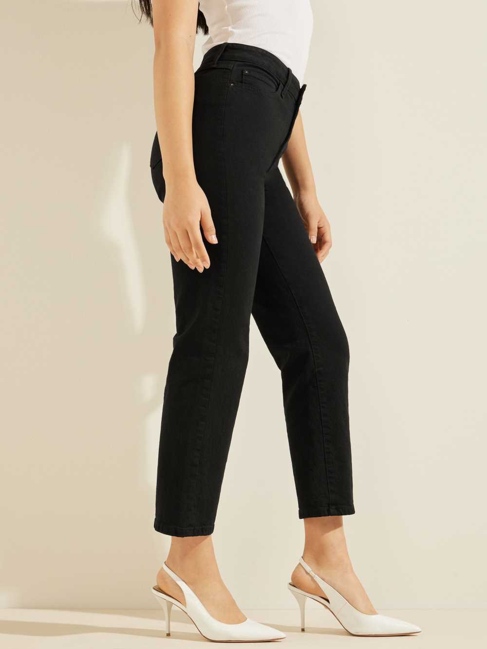 Black Multicolor Women's Guess 1981 Black Straight Jeans Australia Sale | 042BYVXFG