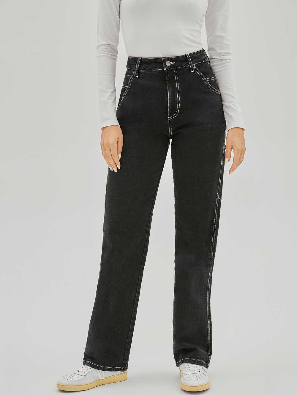 Black Wash Women\'s Guess Originals Carpenter Jeans Australia Sale | 823KYCDIR