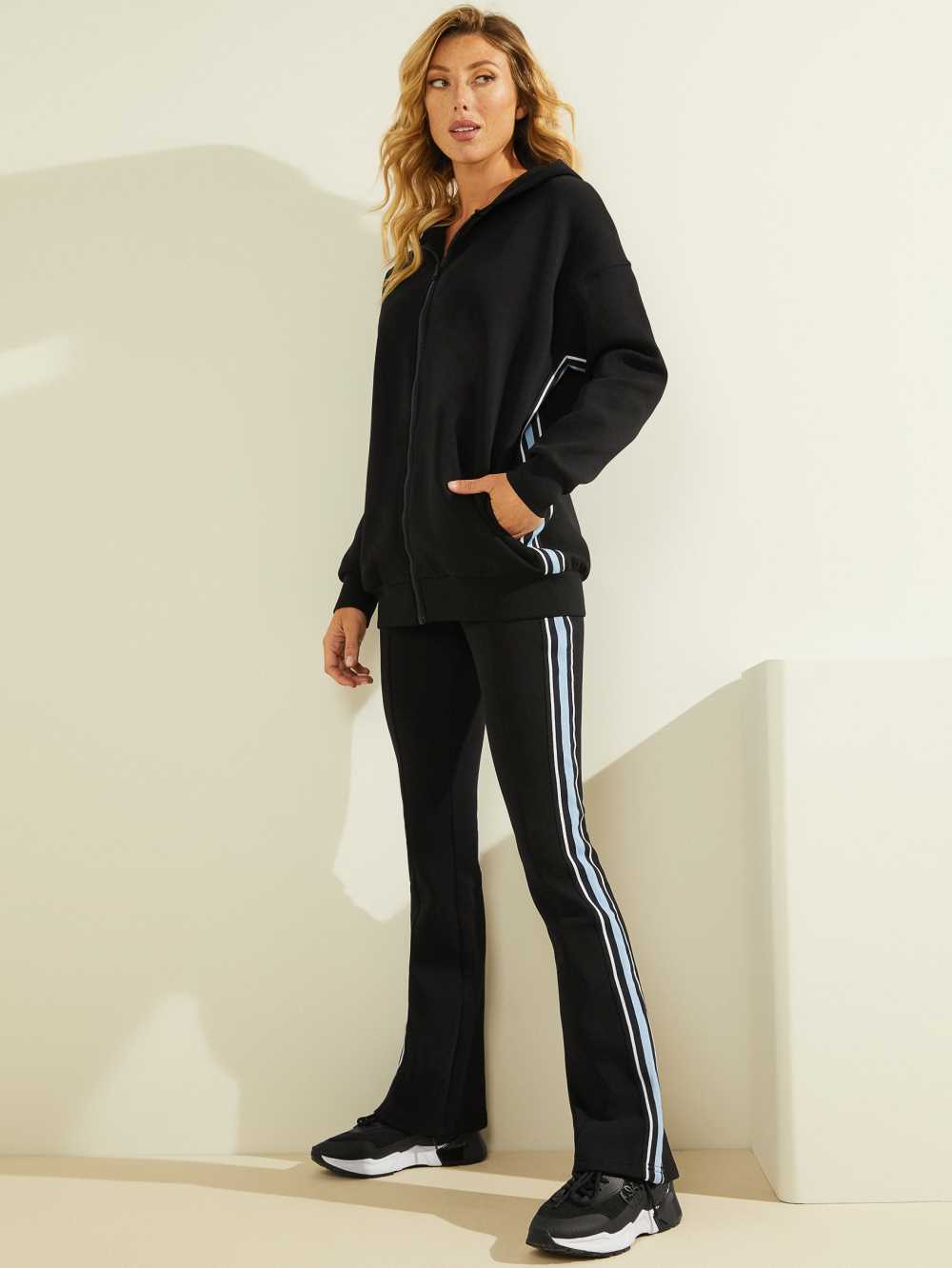 Black Women's Guess Eco Alaina Zip-Up Hoodie Australia Sale | 843EOCRFI