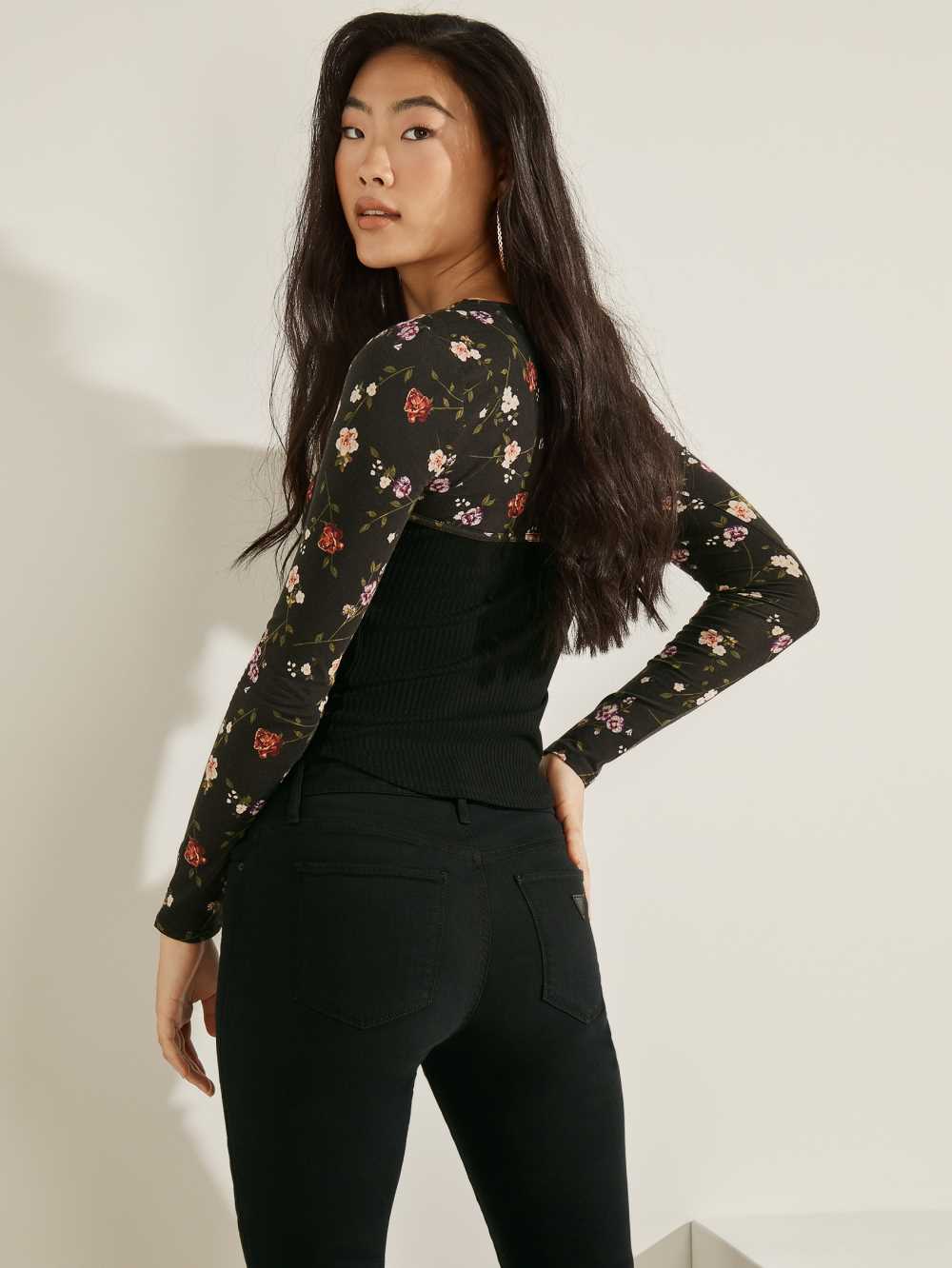 Black Women's Guess Eco Rommi Top Tops Australia Sale | 754QWIYSX